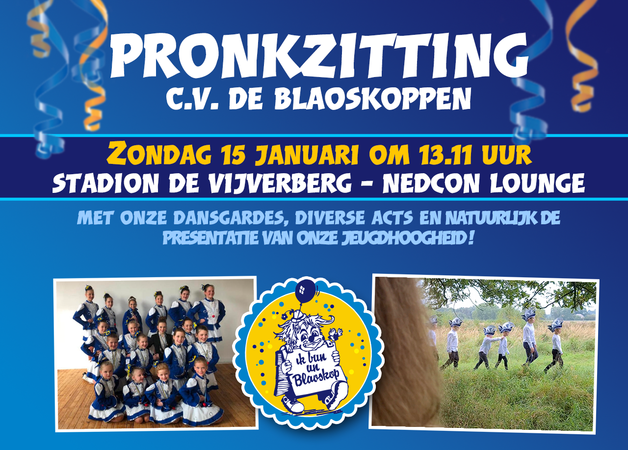 Pronkzitting Blaoskoppen op zondag 15 januari